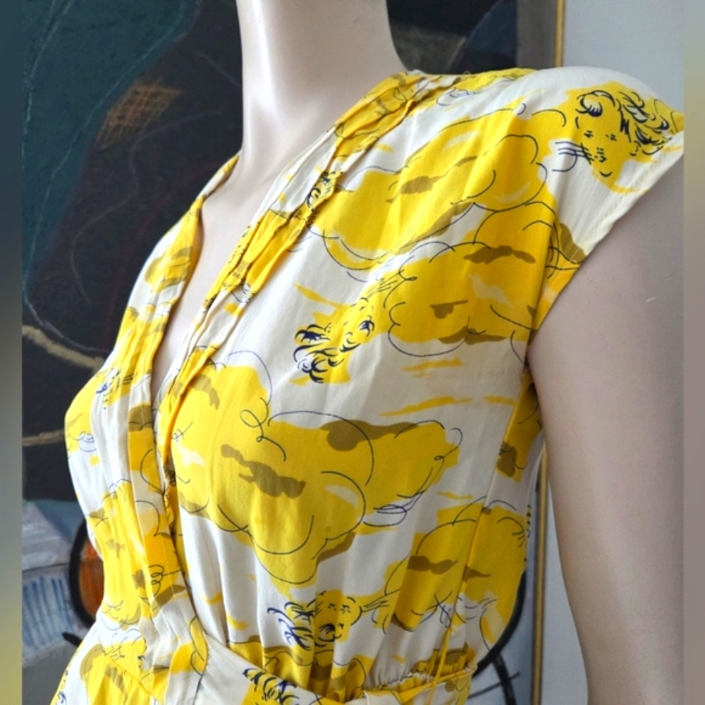 Betsey Johnson | Vintage Patterned Silk Wrap Dress - Picture 6 of 15